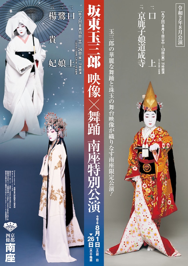 「坂東玉三郎 映像×舞踊 南座特別公演」チラシ