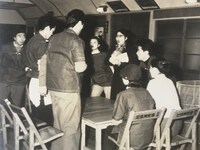 第1回公演「第三の証言」の稽古の様子。