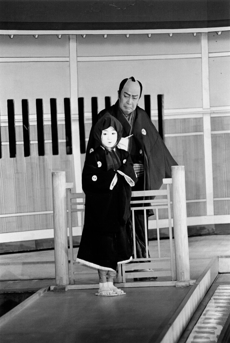 1981年10月上演「仮名手本忠臣蔵 七段目」より、初世松本白鸚扮する大星由良之助と七代目市川染五郎(現・十代目松本幸四郎)扮する大星力弥。(c)松竹