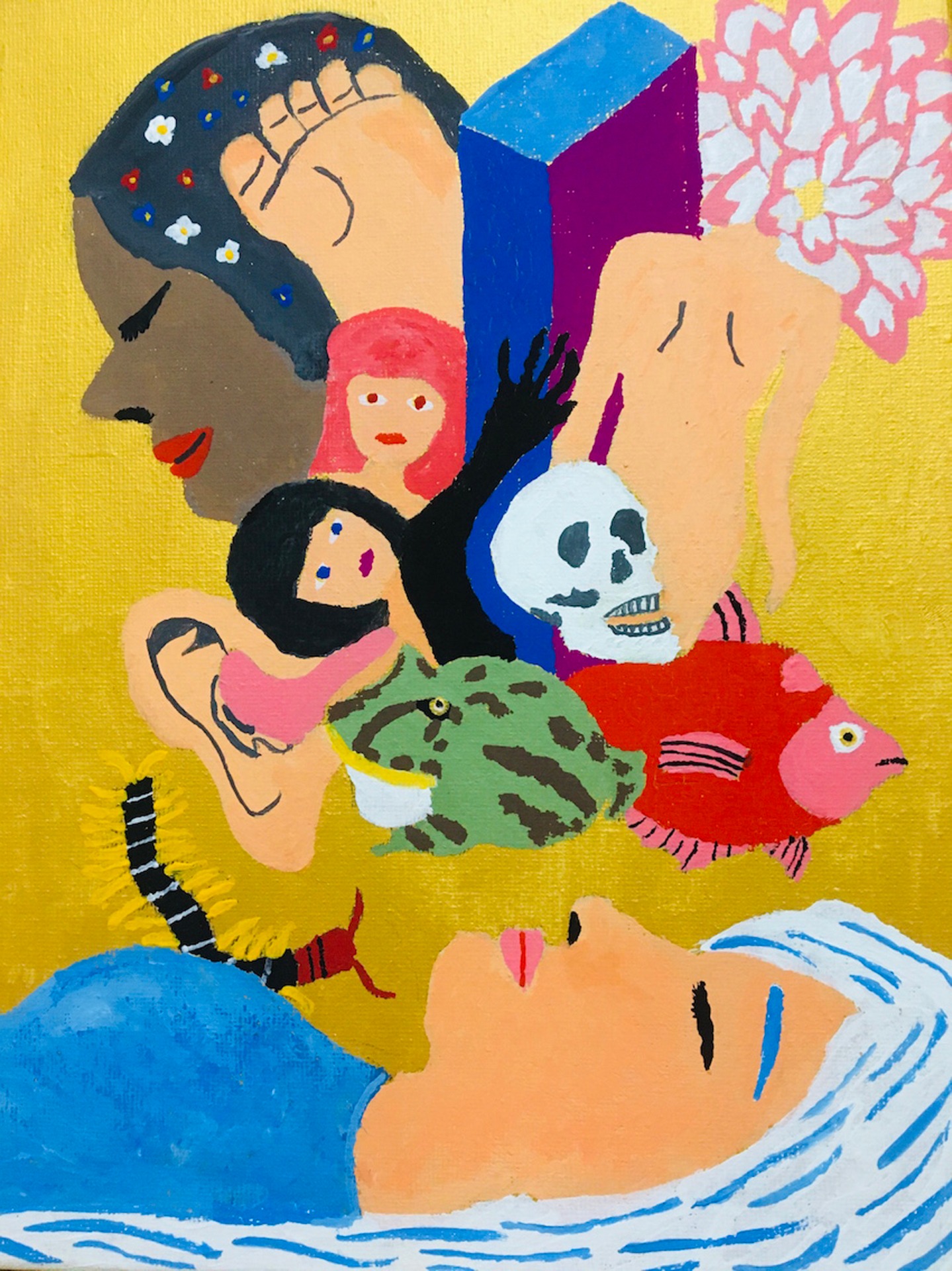 菊沢将憲最初期絵画展「一本の線から」より。