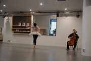 「『瀕死の白鳥』を解体したソロ」稽古の様子。