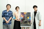 ロームシアター京都 レパートリー作品 木ノ下歌舞伎「糸井版 摂州合邦辻」合同取材会より。左から糸井幸之介、内田慈、土屋神葉。