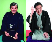 柳家喬太郎（左）、風間杜夫。