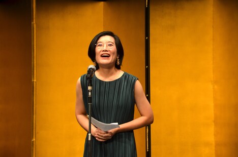 第64回岸田國士戯曲賞授賞式より、竹中香子。