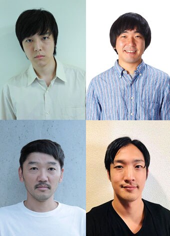 上段左から坂本慶介、本多力、下段左から土佐和成、森一生。