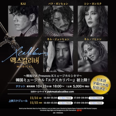 「韓流ぴあPresents Kミュージカルシネマ『エクスカリバー』オンライン配信」ビジュアル