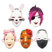 カプセルトイ「能面盛ってみた」全5種類のラインナップ。