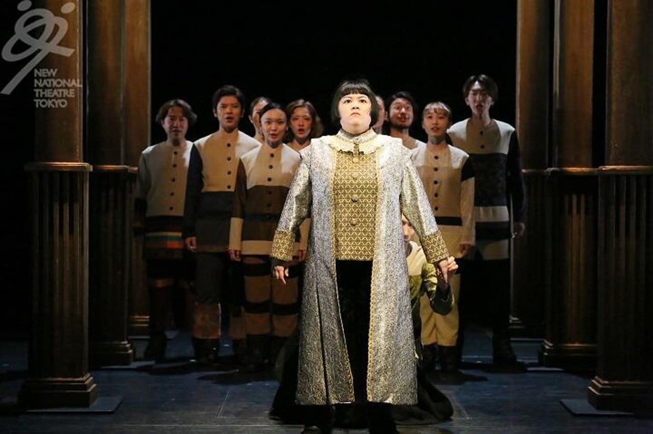 新国立劇場演劇研修所の第14期生試演会、山崎清介演出による「尺には尺を」が上演中