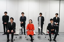 カンテレ×劇団Patch プロジェクト「音楽朗読劇『マインド・リマインド～I am…～』」囲み取材の様子。