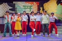 「舞台『ハイスクール！奇面組3』～危機一髪！修学旅行編～」囲み取材より。（Photo by Nobuyuki Kagamida）