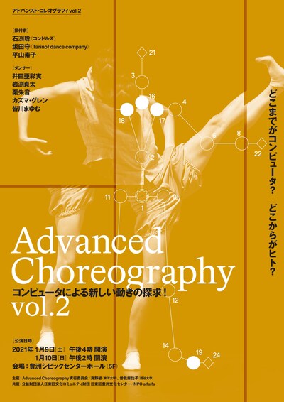 「『Advanced Choreography vol.2』コンピュータによる新しい動きの探求！」チラシ表