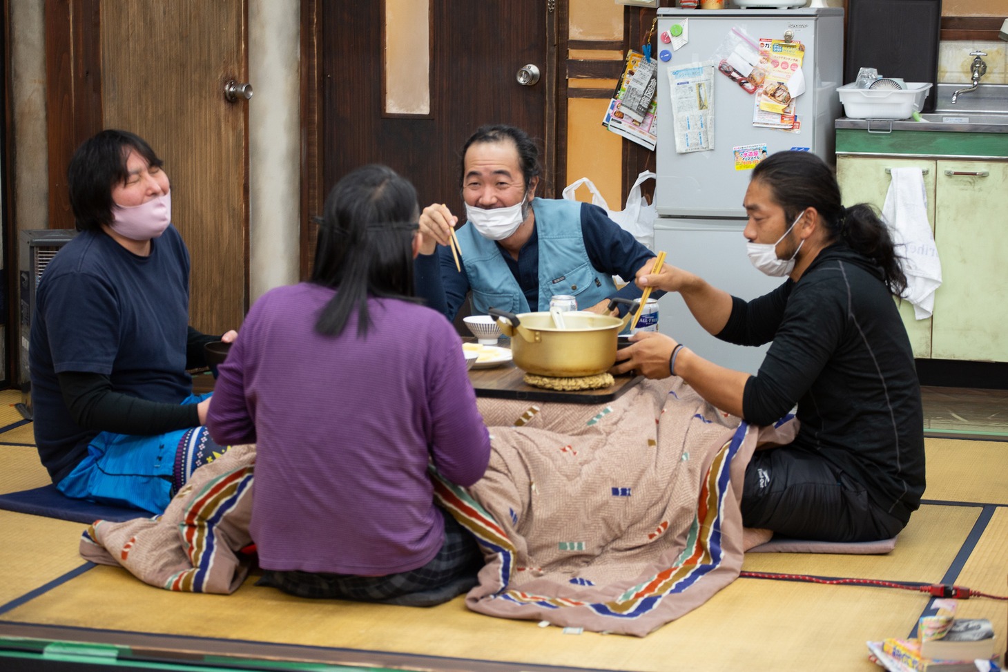 AUBADE HALL Produce タニノクロウ×オール富山「笑顔の砦 '20帰郷」稽古の様子。（撮影：六渡達朗）