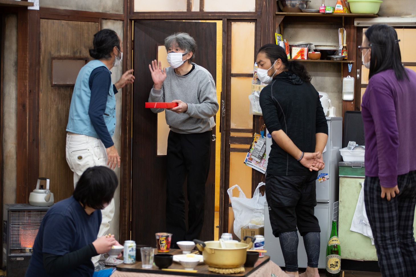 AUBADE HALL Produce タニノクロウ×オール富山「笑顔の砦 '20帰郷」稽古の様子。（撮影：六渡達朗）
