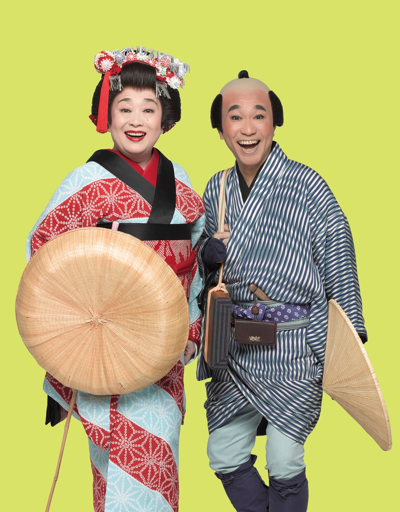 渡辺えり・八嶋智人扮する“ワケあり夫婦”のビジュアル公開「喜劇 お染与太郎珍道中」