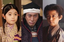 「桶狭間〜織田信長 覇王の誕生〜」より、左から市川ぼたん演じる帰蝶、市川海老蔵演じる織田信長、堀越勸玄演じる吉法師。(c)フジテレビ