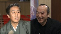 NHK BSプレミアム「アナザーストーリーズ 運命の分岐点『越境する紅テント～唐十郎の大冒険～』」より、左から故・中村勘三郎、唐十郎。（写真提供：NHK）