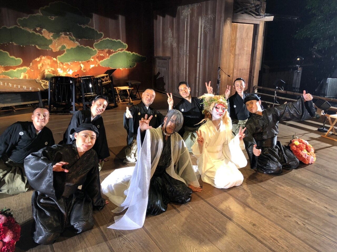 「ART歌舞伎」撮影終了直後のオフショット。