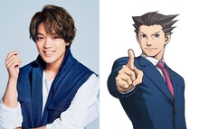 原嘉孝（左）と成歩堂龍一（右）。