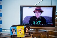 「ふじのくに→せかい演劇祭2021」プレス発表会より、ウォーリー木下。（撮影：中尾栄治）