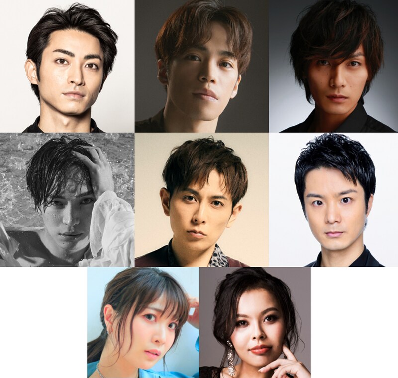 上段左から木村達成、小野賢章、加藤和樹、中段左から松下優也、堂珍嘉邦、田代万里生、下段左からMay'n、エリアンナ。