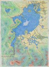 「そよそよ族伝」より「おおうみの図」の別役実画（推定）。