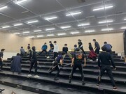 PARCO PRODUCE 2021「ピサロ」（原題：The Royal Hunt of The Sun）稽古の様子。