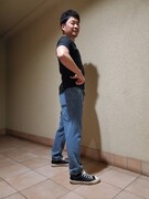 勝負パンツでニッコリ。柔らか素材のスウェットはポッケの位置もかわいい。