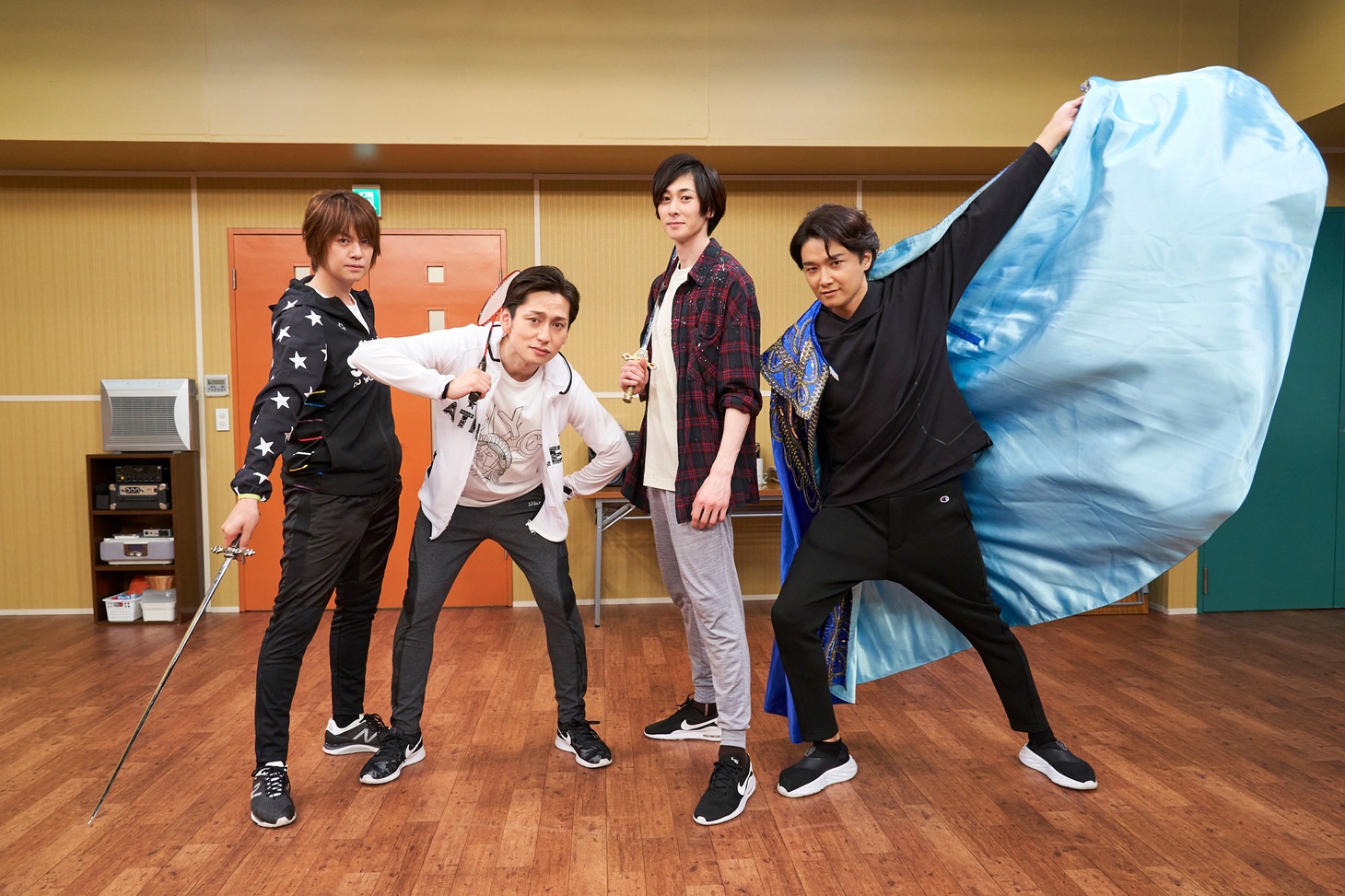 左から浦井健治、川久保拓司、田中涼星（講師）、井上芳雄。