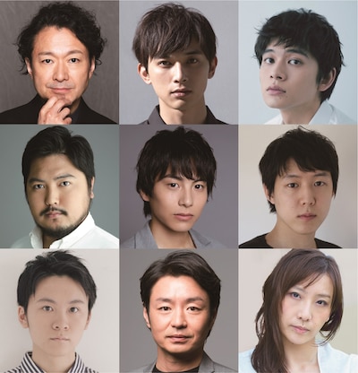 上段左から白井晃、吉沢亮、北村匠海。中段左から加治将樹、宮崎秋人、小日向星一。下段左から山崎光、水橋研二、大空ゆうひ。