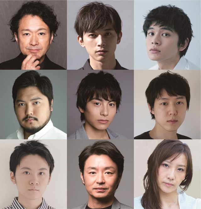 上段左から白井晃、吉沢亮、北村匠海。中段左から加治将樹、宮崎秋人、小日向星一。下段左から山崎光、水橋研二、大空ゆうひ。