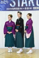 左から千咲えみ、楊琳、舞美りら。