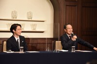 左から片岡千之助、片岡仁左衛門。