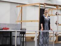 全国共同制作オペラ「團伊玖磨 / 歌劇『夕鶴』（新演出）」稽古の様子。