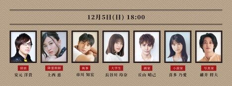 「舞台版 マーダー☆ミステリー ～探偵・斑目瑞男の事件簿～」12月5日18:00開演回の出演者。