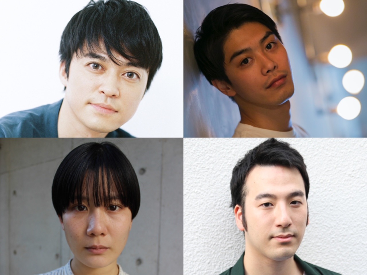 上段左から大村学、結城洋平。下段左から鈴政ゲン、木村圭介。