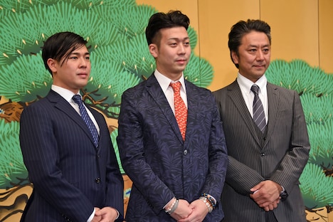 左から大谷廣松、中村児太郎、市川九團次。