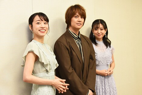 左から真彩希帆、浦井健治、熊谷彩春。