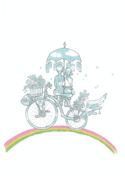 2人乗り芝居 vol.2「トビウオ人間vs形の無い何か」チラシ表