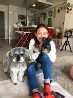 大好きな犬たちと。