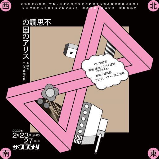 日本の演劇人を育てるプロジェクト 新進演劇人育成公演 演出家部門「不思議の国のアリス 五場と二つの幕間小景」チラシ表