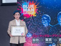 「ブルーマングループワールドツアーIN JAPAN」制作発表記者会見より、松本幸四郎。（撮影：引地信彦）