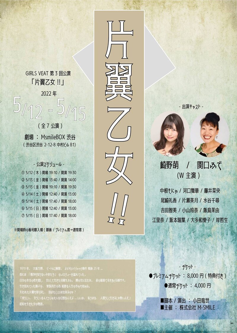 GIRLS VEAT 第3回公演「片翼乙女!!」チラシ