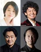 上段左から小川絵梨子、近藤良平、下段左から白井晃、長塚圭史。