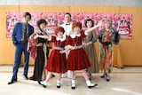 後列左から財木琢磨、マルシア、葛山信吾、笠松はる、島ゆいか、前列左から山崎杏、山本花帆。(Annie2022(c)NTV)