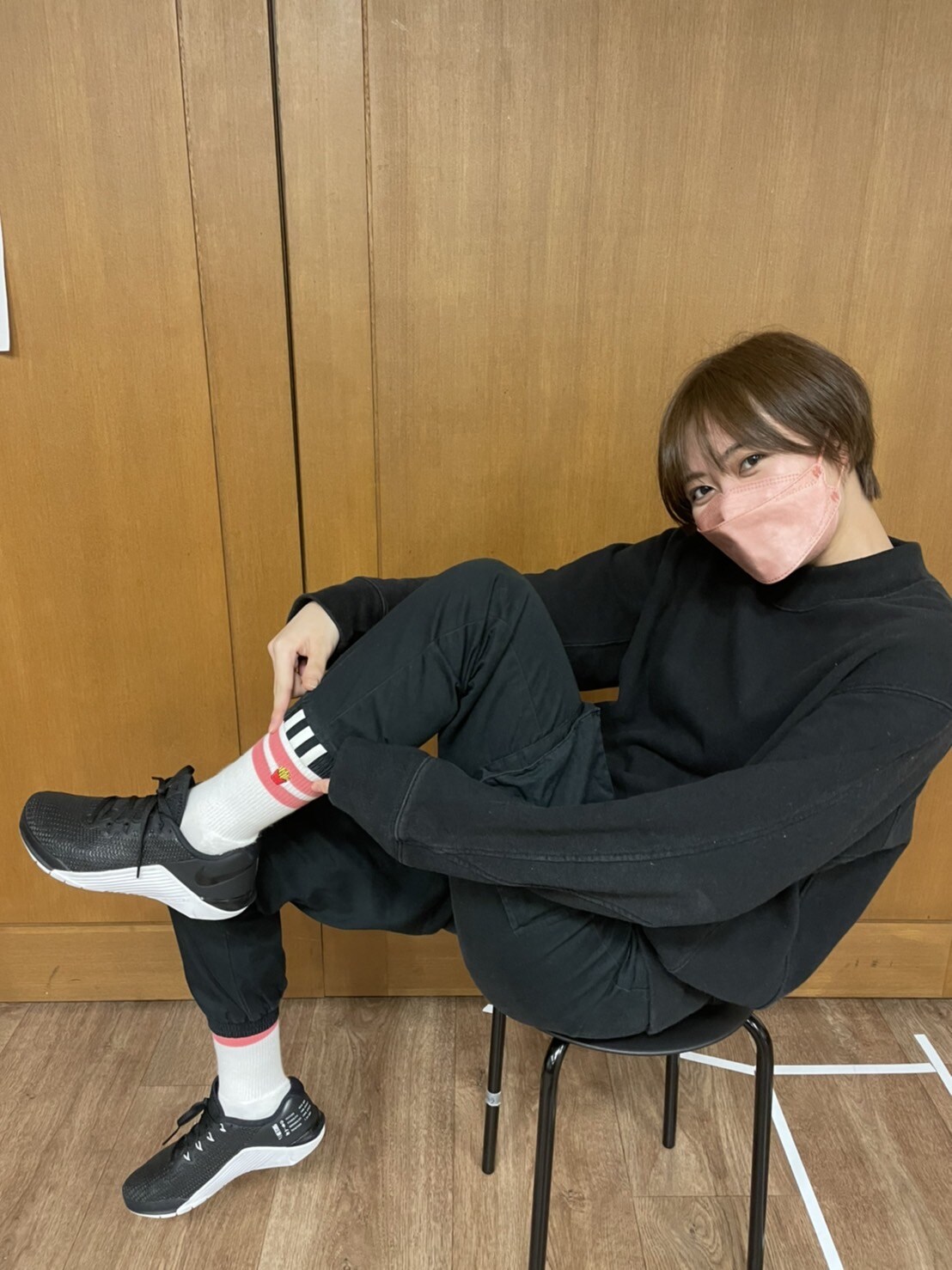 勝負の日には、大好きなポテト柄の靴下で。