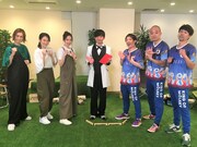 左から瀬戸かずや、真飛聖、桜乃彩音、向井慧、森田哲矢、みなみかわ、カナイ。
