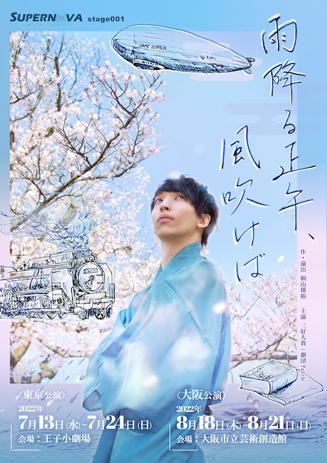 演劇ユニットSUPERNOVA stage 001「雨降る正午、風吹けば」チラシ表