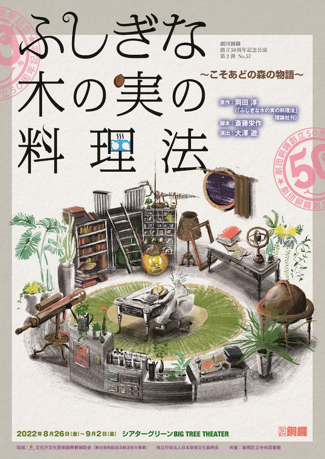 劇団銅鑼創立50周年記念公演第2弾 No.57「ふしぎな木の実の料理法」チラシ表