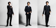 左から藤原竜也扮するハリー・ポッター、石丸幹二扮するハリー・ポッター、向井理扮するハリー・ポッター。