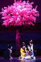 第1部「大笑い！富美男とナオコの花戦（はないくさ）、女の意気地」より。（撮影：岸隆子）